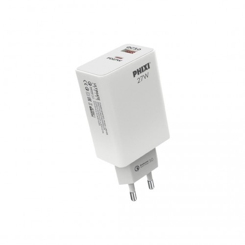 Phixi Ultimate UPD4225 27W PD Çift Çıkışlı Hızlı Şarj Adaptörü